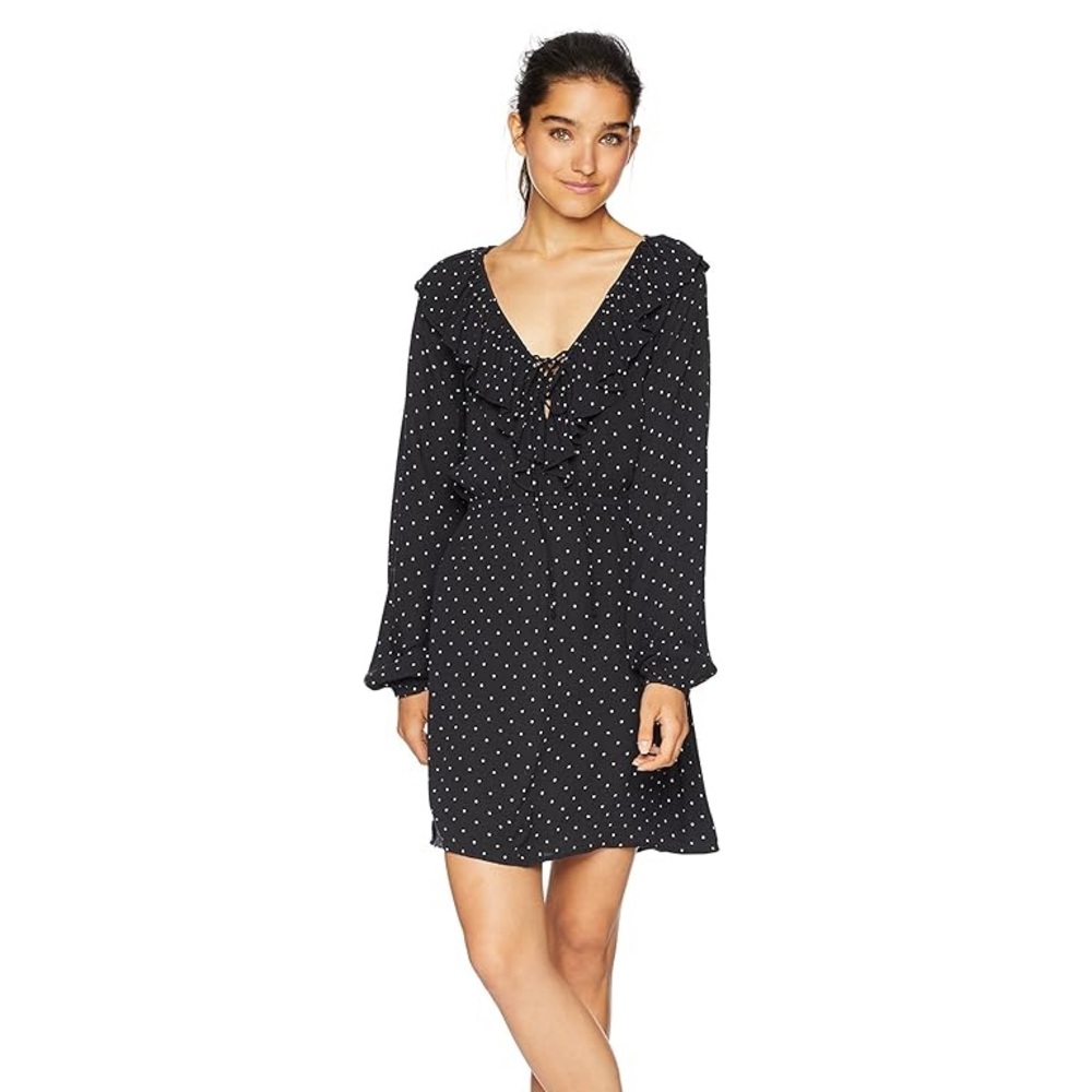 Billabong Women's Take Away Black and White Polka Dot Dress